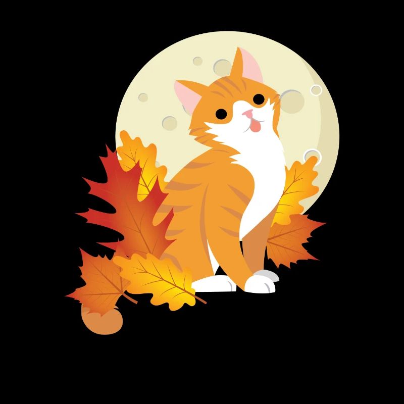 Feuilles d’étui de chaton de chat d’automne
