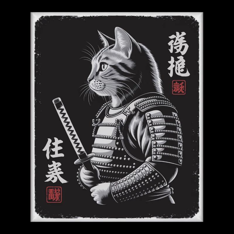 Katzen Samurai Im Japanischen Ukiyo-e