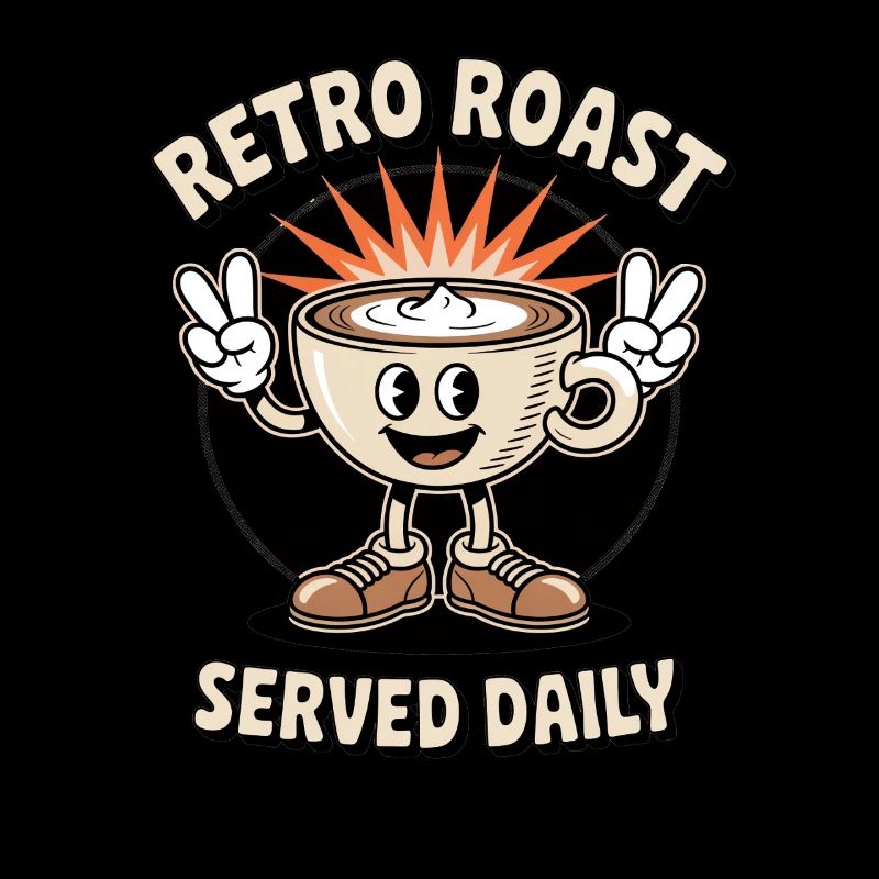Café torréfié rétro Dessin animé rétro