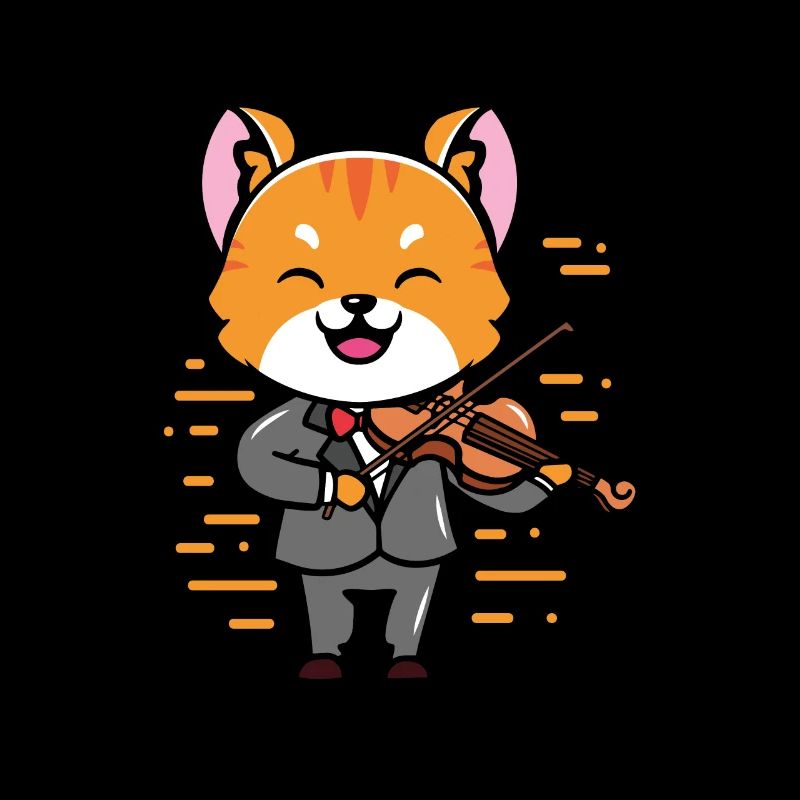Mignon raton laveur d’anime joue du violon