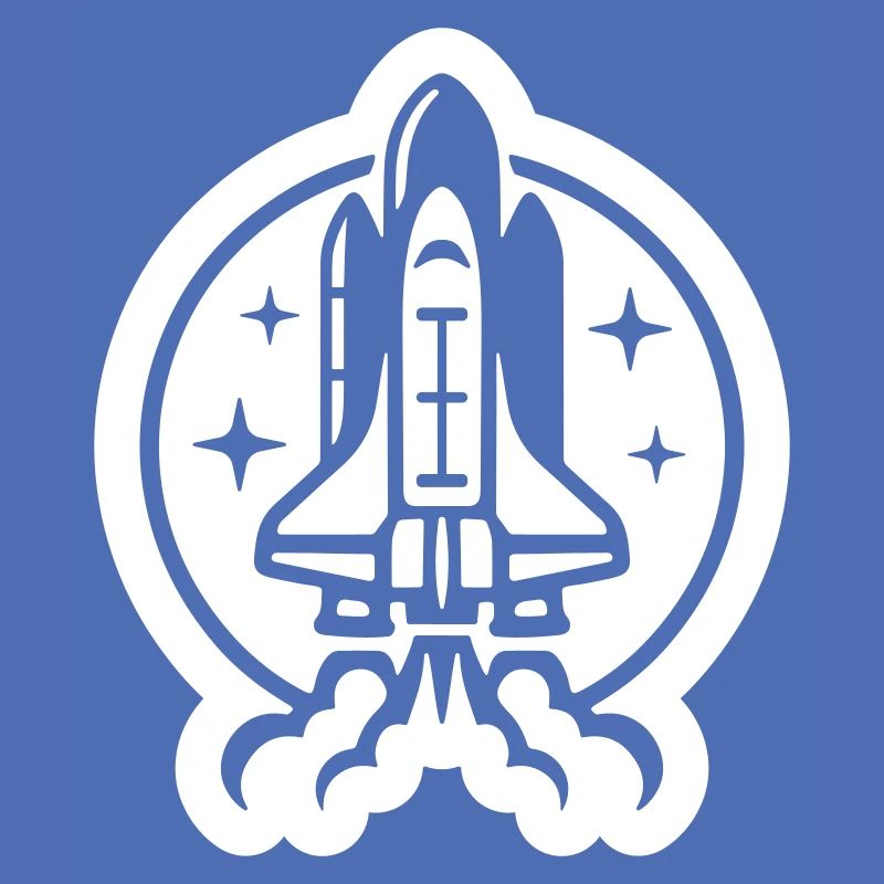 Space shuttle launch logo icon. Take off. rocket