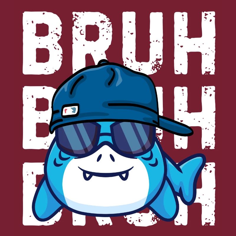 Cool Nerd Shark Fish Bruh