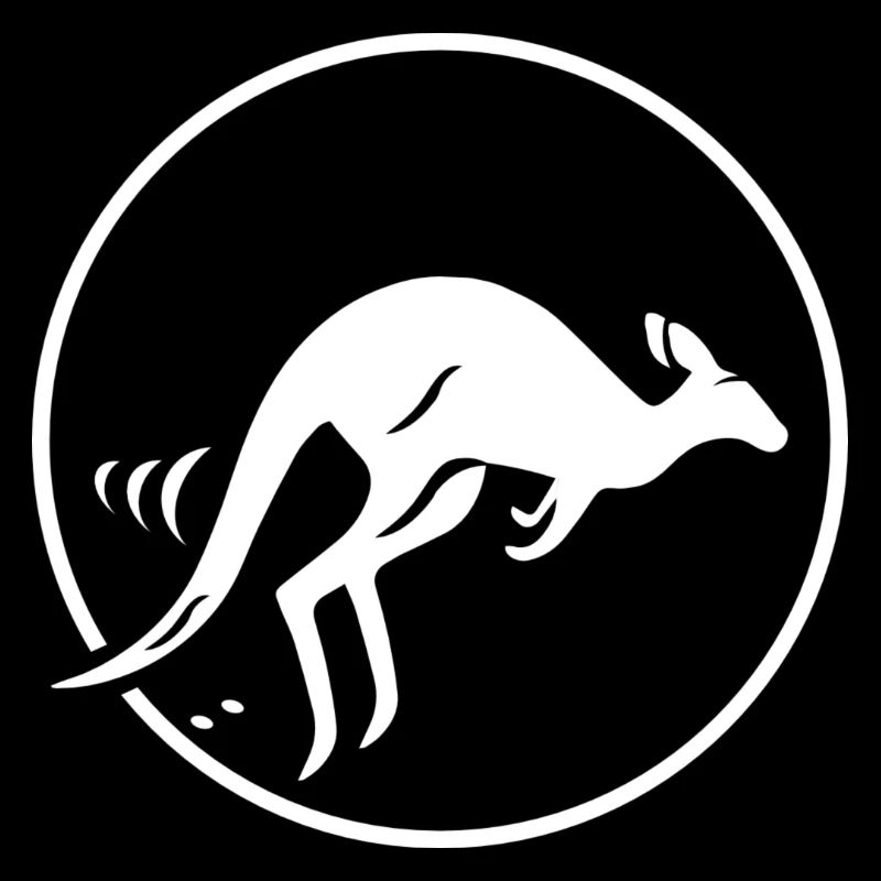 Springendes Kangoroo - weiss