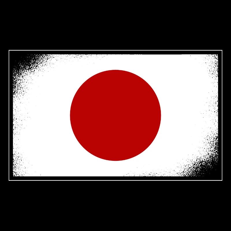 Drapeau du Japon Look Usé Nihon Drapeau Japonais