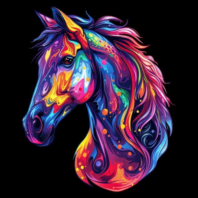 Ein psychedelischer Pferdekopf