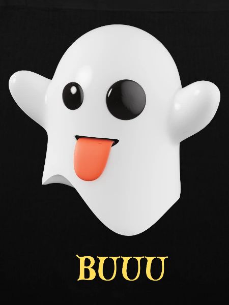 Fluffy Ghost with Tongue