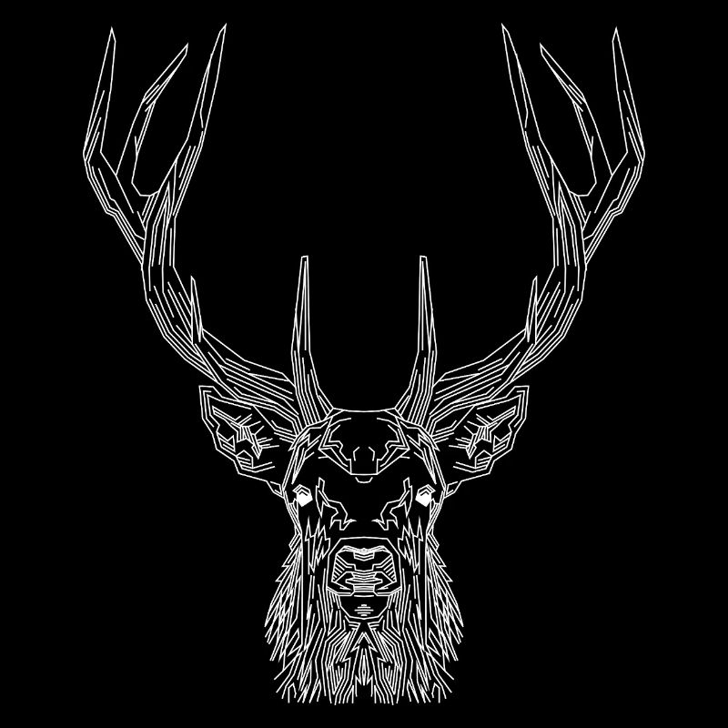Cerf Tech – Cerf géométrique en blanc