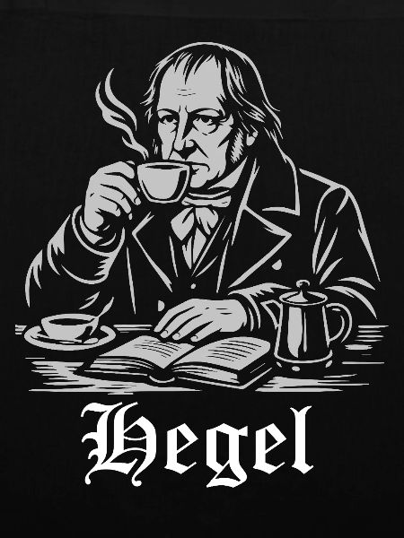 Philosopher Hegel is drinking Coffee