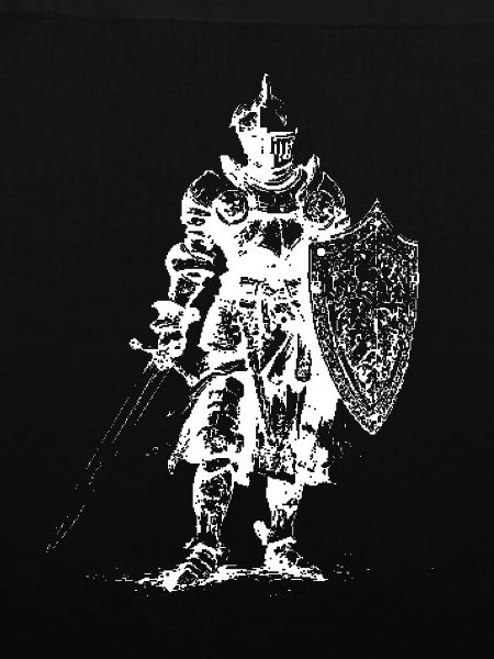 Iron Knight Silhouette on Shield