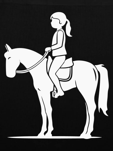 Reiterin Silhouette auf Pferd