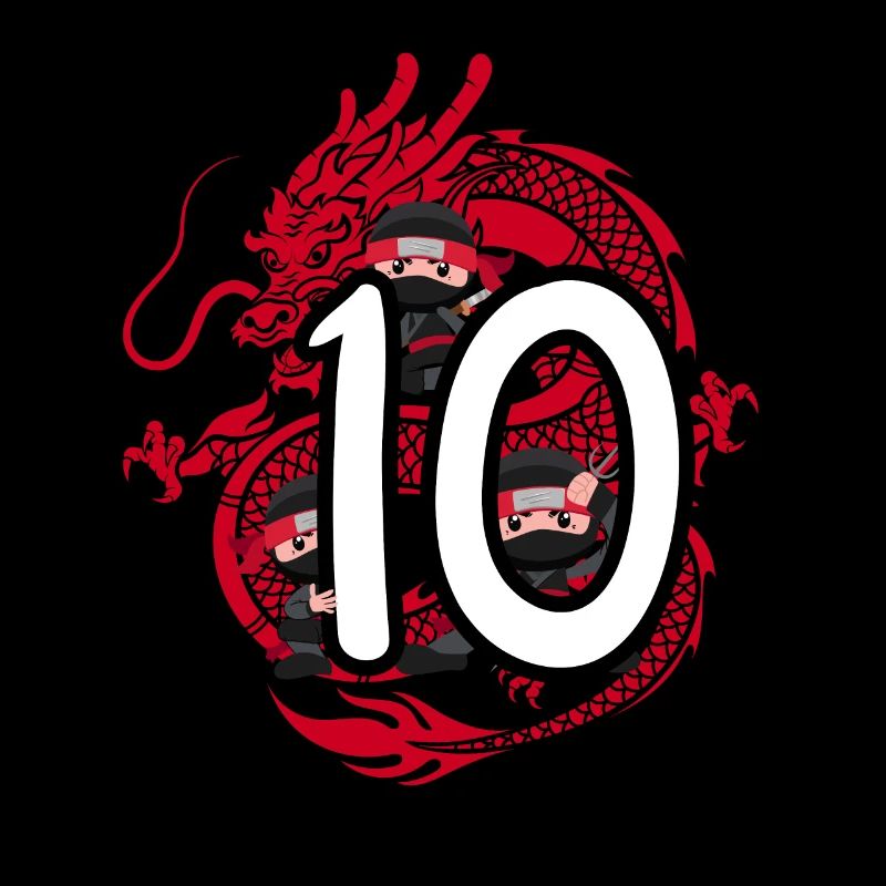 10. Geburtstag Junge 10 Jahre Ninja Drache Kostüm