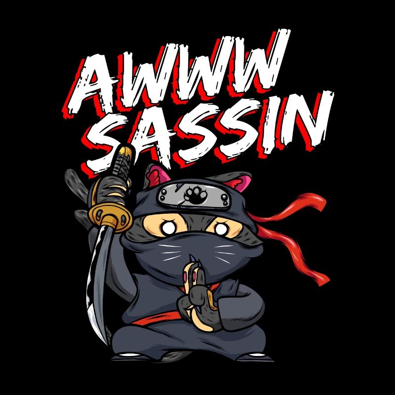 Cool Awwwsassin Samurai Katze Lustige Ninja Katze