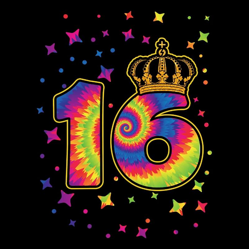 Tie-dye 16. Geburtstagsfeier 16 Jahre Alter