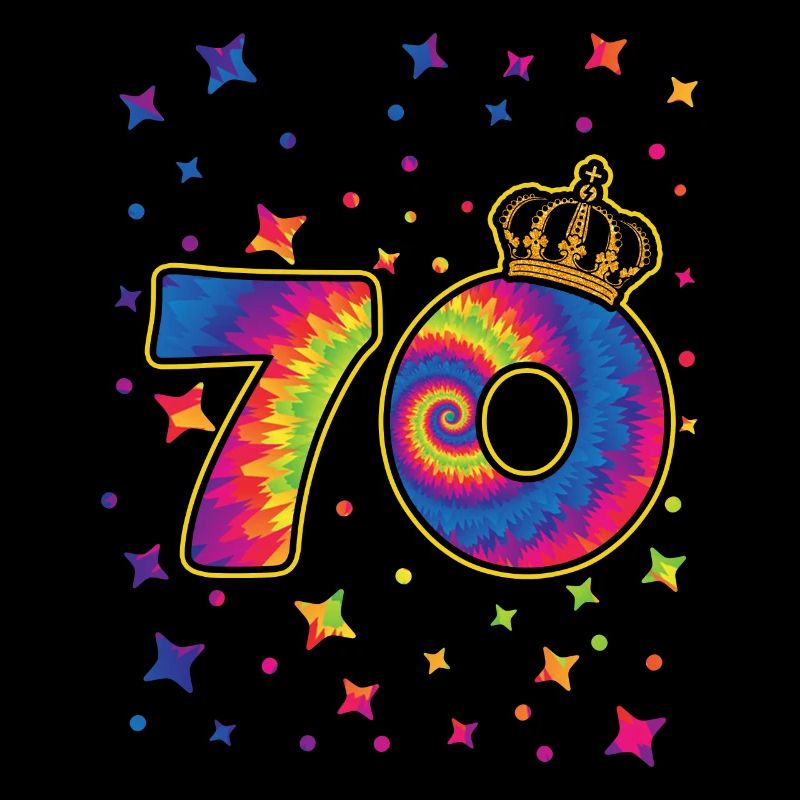 Tie-dye 70. Geburtstagsfeier 70 Jahre Alter
