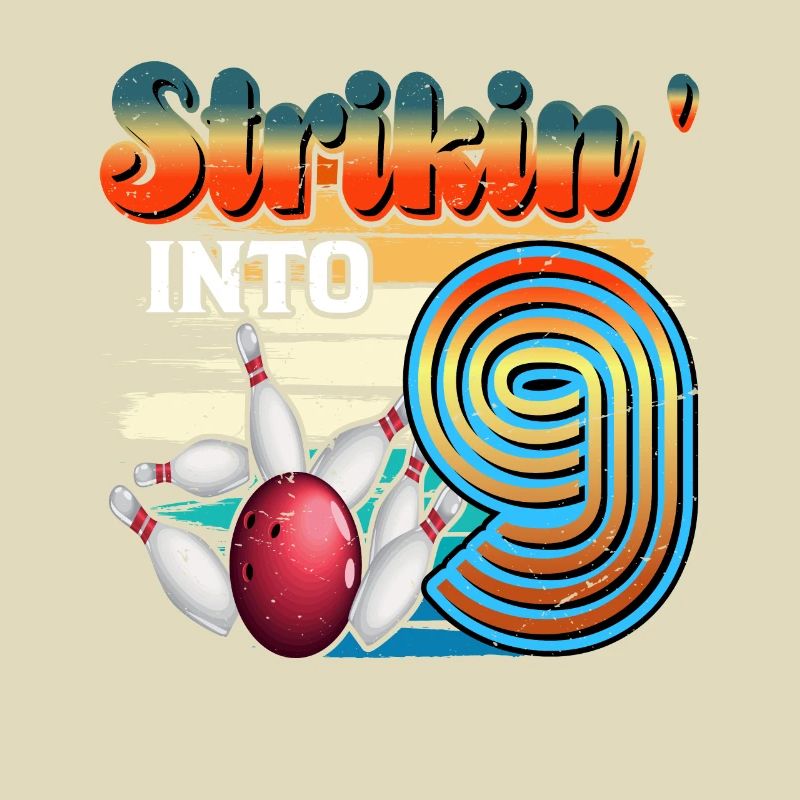 Strikin' Into 9 Bowling Bowler 9e anniversaire