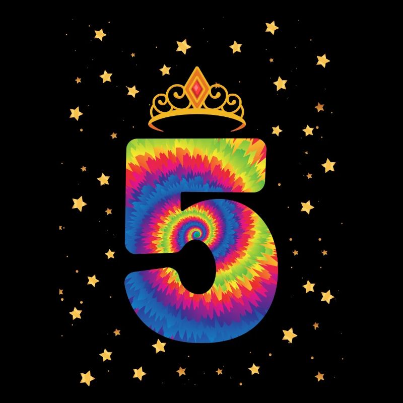 5. Geburtstag Krone | Tie Dye Themed Geburtstag |