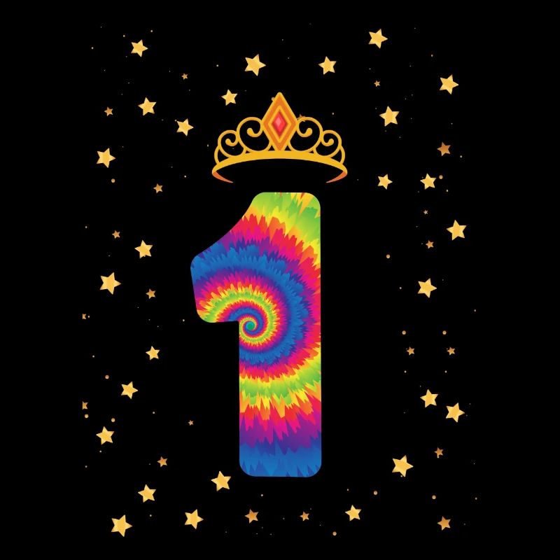 1. Geburtstag Krone | Tie Dye Themed Geburtstag |
