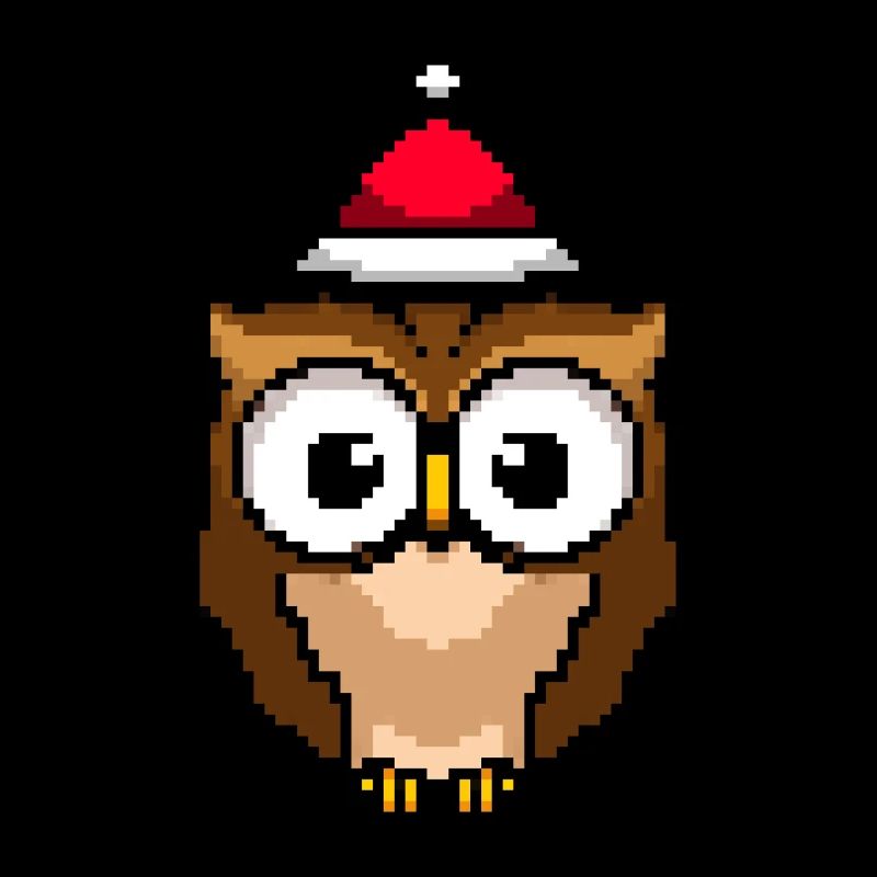 Eule Pixelated Christmas - Lustige Eule