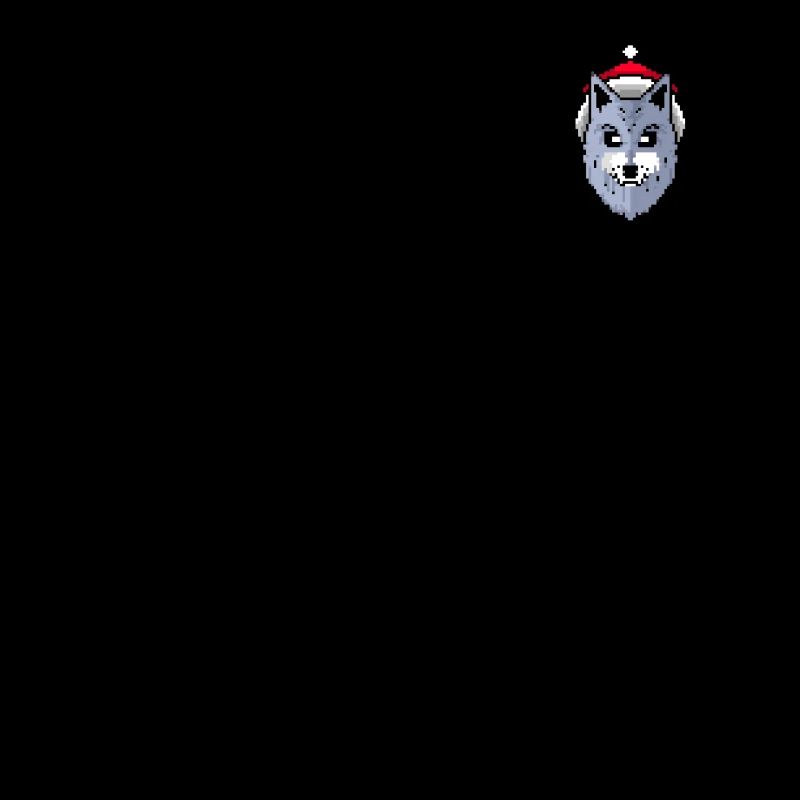 Wolf Pixélisé Noël - Merry Wolf