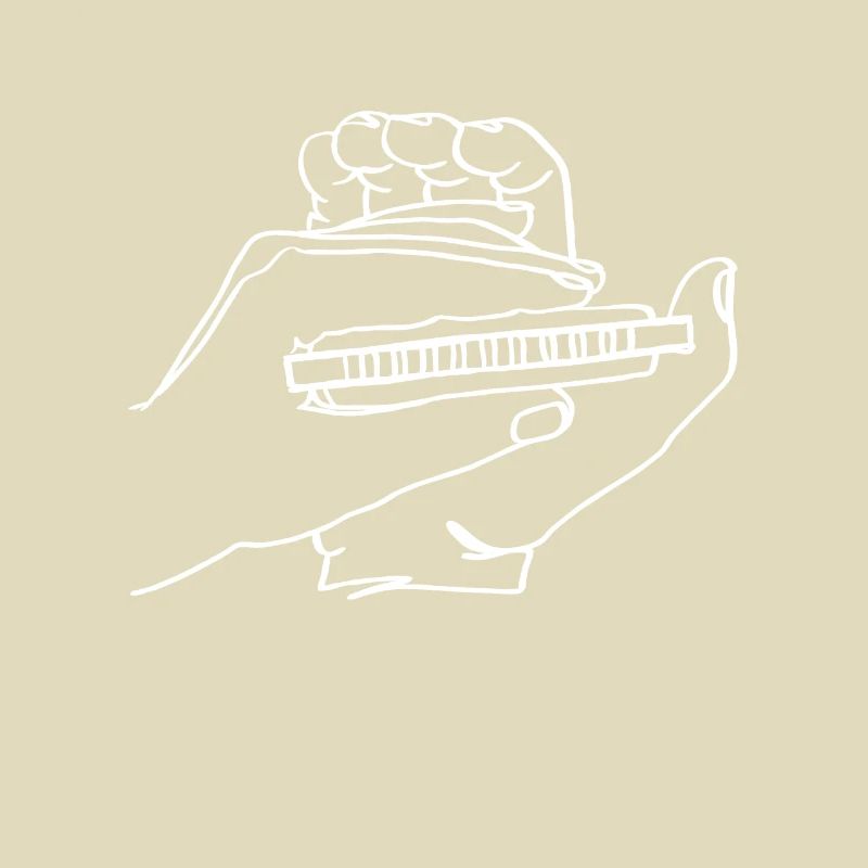Harmonica Oneline Art - Harmonica Player
