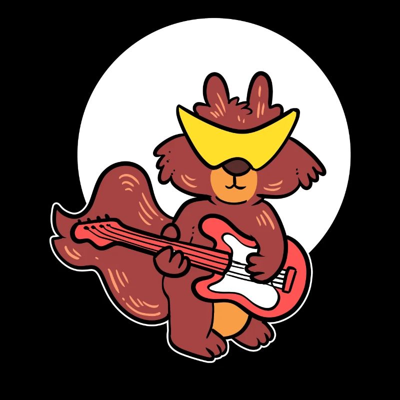 Funky Eichhörnchen Gitarrenspieler