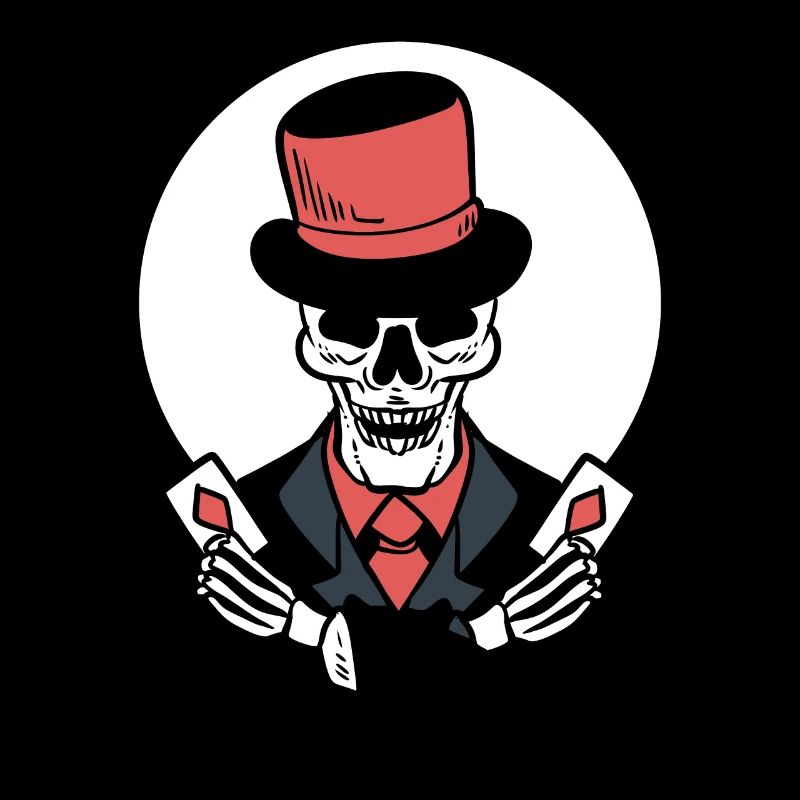Skelett -Pokerkarten Zauberer