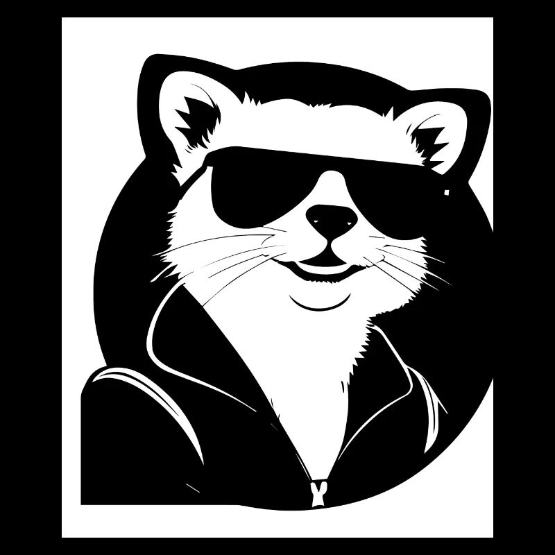 Frettchen mit Sonnenbrille Coole Frettchen