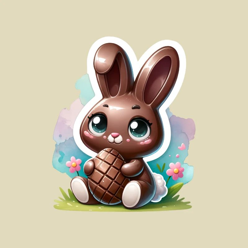 A Chocolate Bunny With an Easter Egg