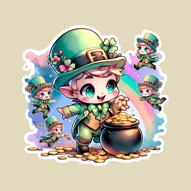 St. Patrick's Day Chibi Kobolde