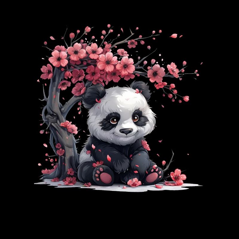 Panda Bear Sakura Tree Japanese Giant Panda