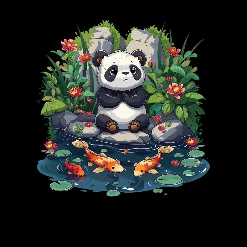 Panda Bear, Koi Fish, Panda géant japonais