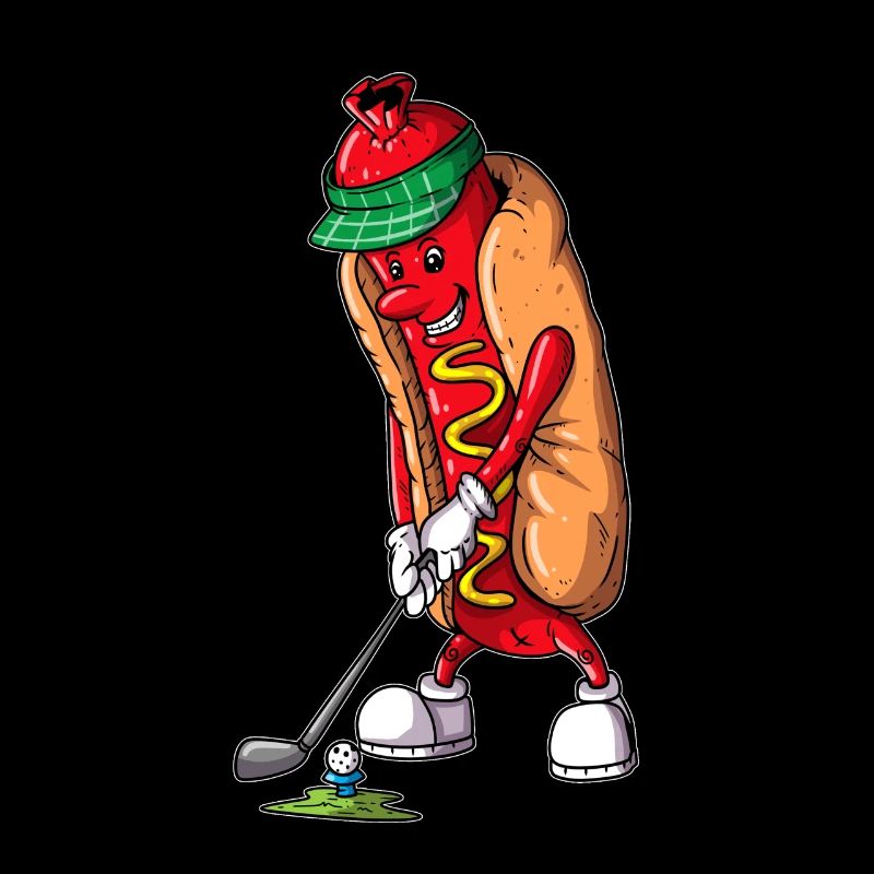 Hobby Golfer Terrain de golf Golfeur mangeant du hot-dog
