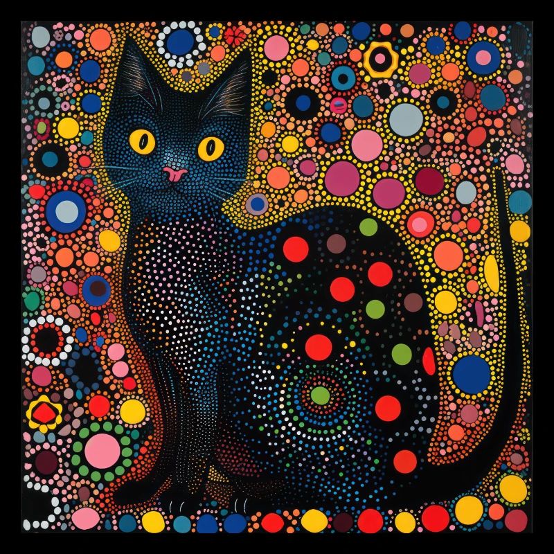 schwarze katze, katzen, bunt, tier, geschenk