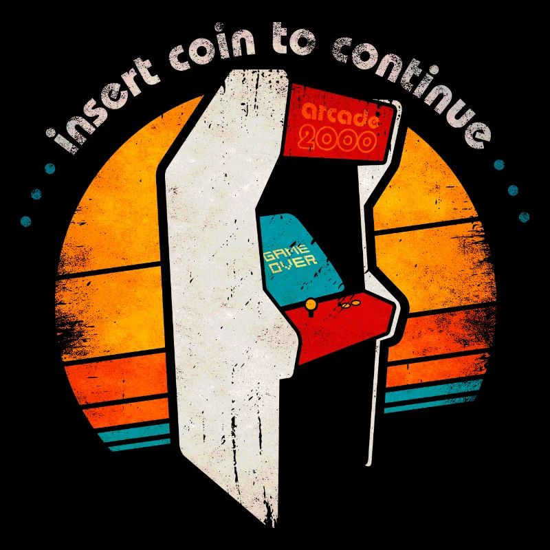 Arcade 80s Retro Gaming: Insert Coin to Continue