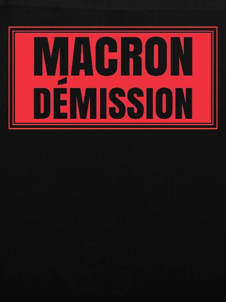 Macron Rücktritt Plakat Proteststreik