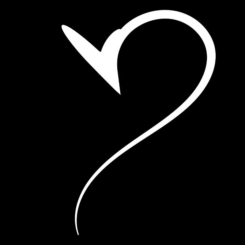 Half Heart White Design