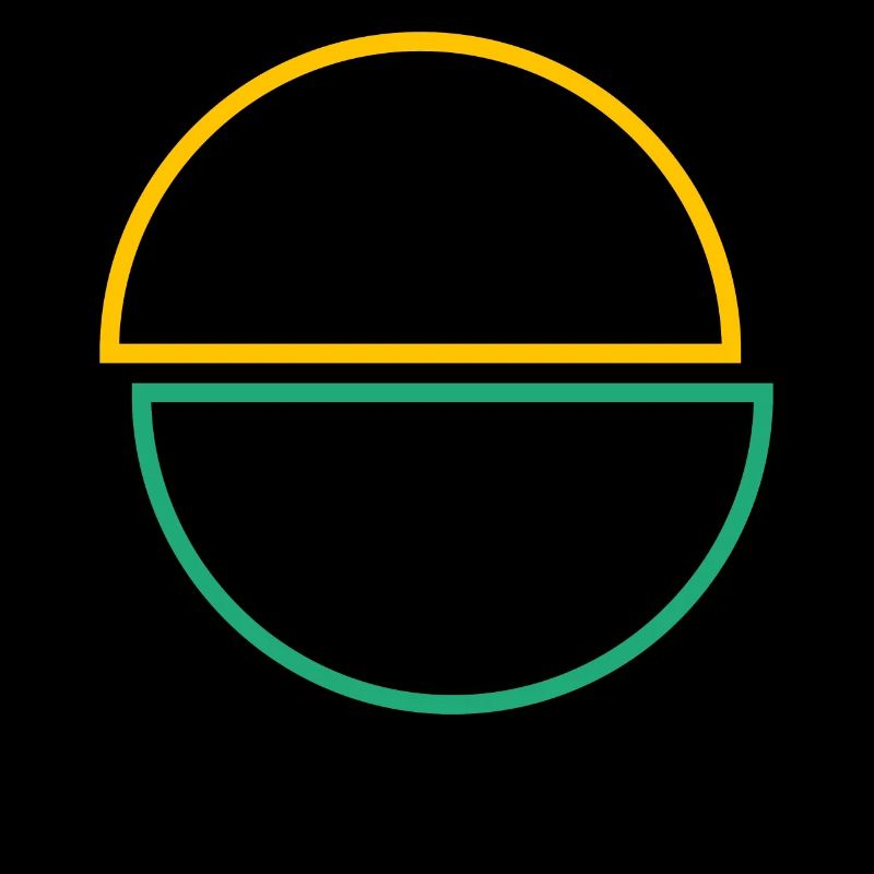 Demi-cercles jaune et vert Design