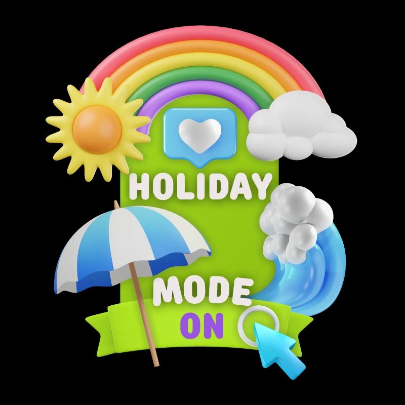 Urlaub, Holiday-Mode-On lustiger Spruch, 3D Design