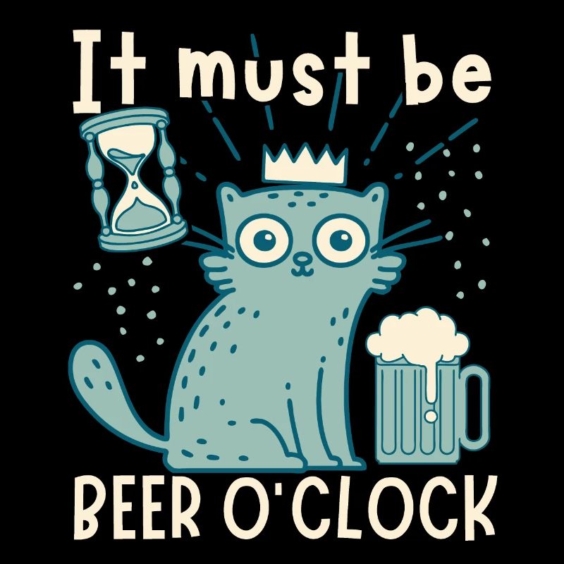 Le chat boit de la bière, drôle de dicton avec une chope de bière