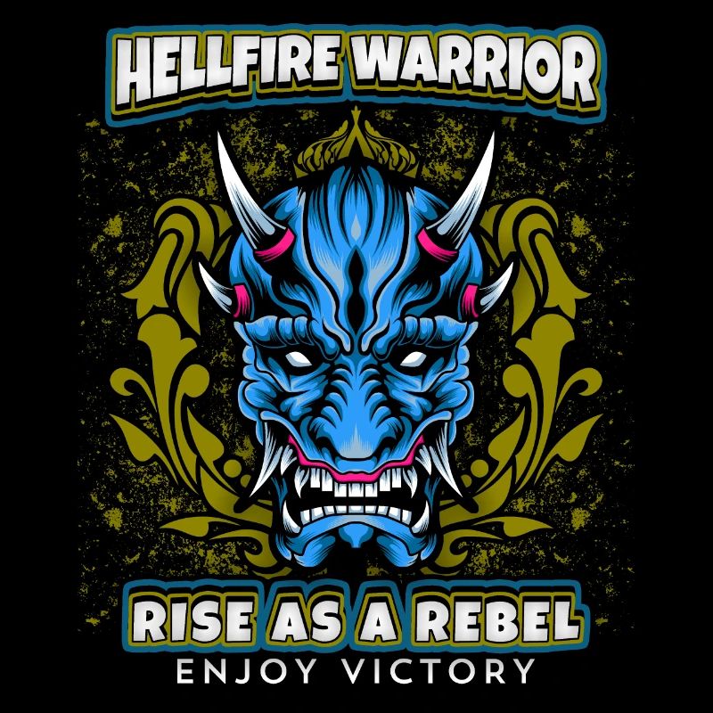 Teufel-Satan, Spruch Hellfire Warrior, Comic-Stil