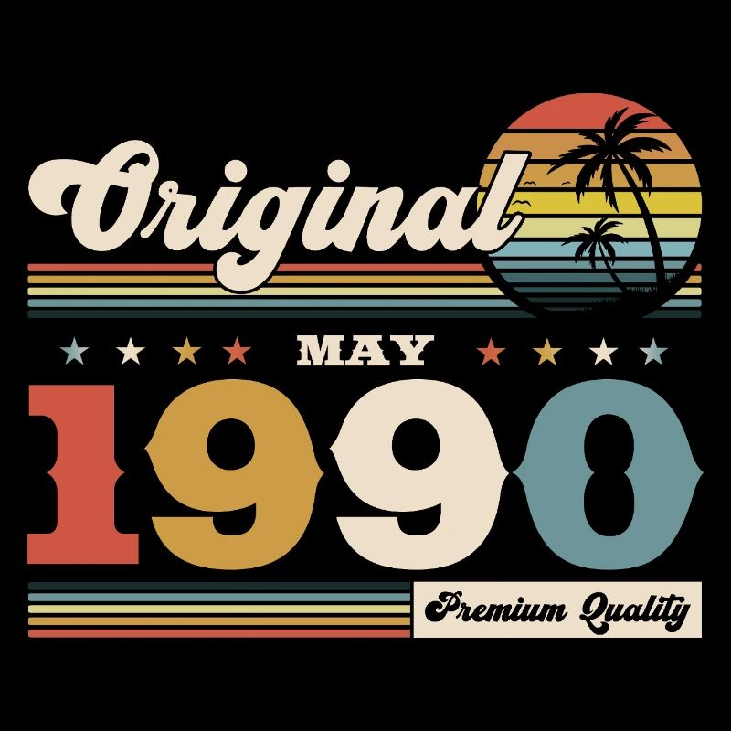 35th Birthday Gift Husband Original May 1990