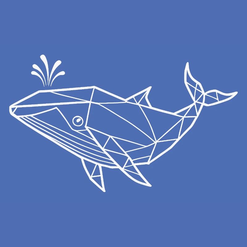 Polygone de baleine - Conception minimaliste de créature marine