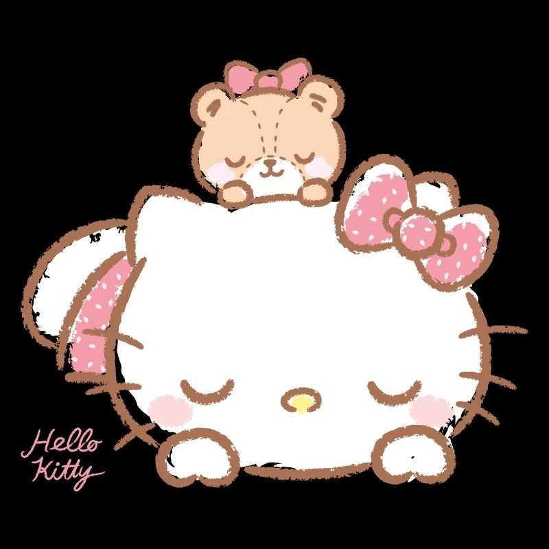 Hello Kitty With Teddy On Her Back