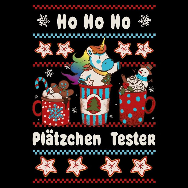 HO HO Plätzchen Tester Weihnachten mit Einhorn