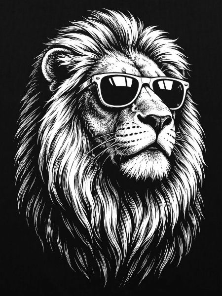 Löwe mit Sonnenbrille 