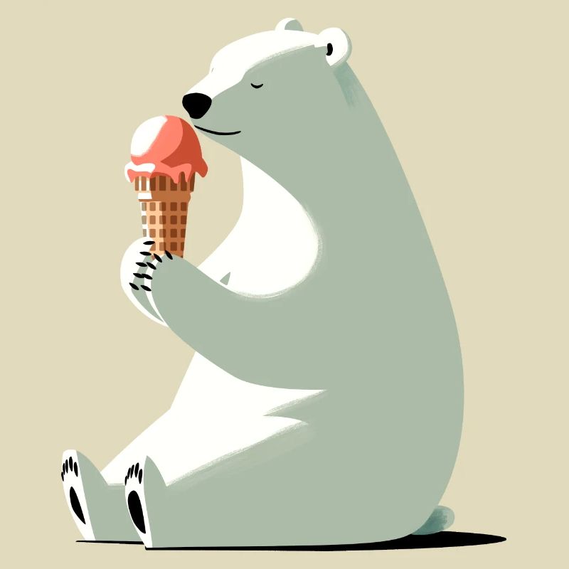 Eisbär mit Eis