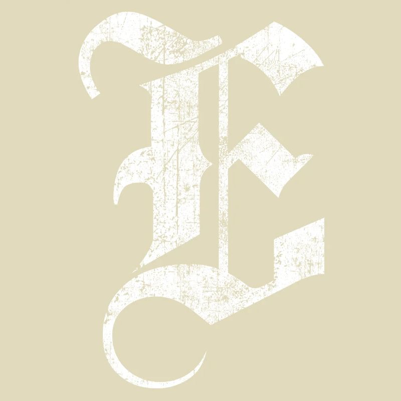 Tshirt alphabet initial E