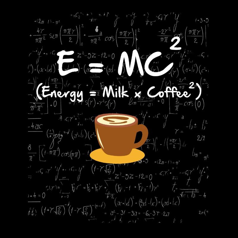 E=MC square funny physicist coffee saying