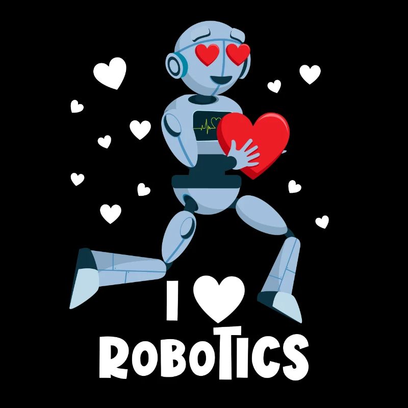 Ich liebe Robotik Red Heart Robot Engineer Robotic