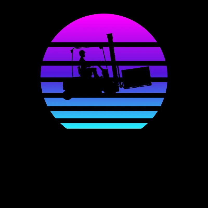 Gabelstaplerfahrer Vaporwave-Gabelstaplerfahrer